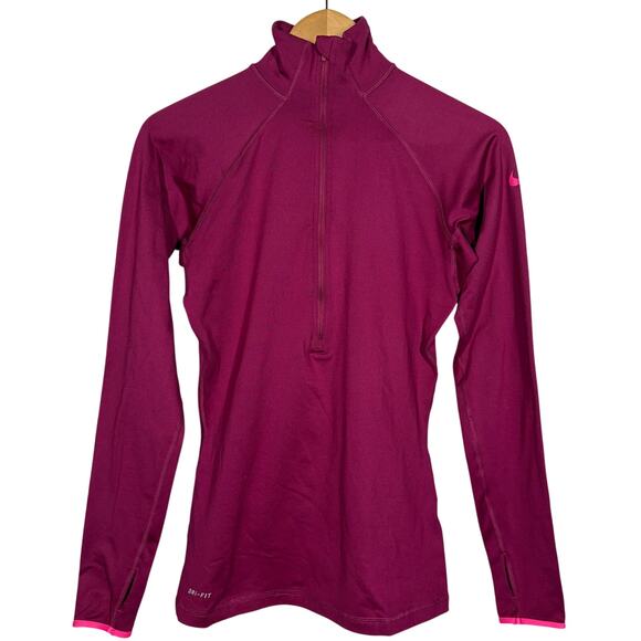 Nike Pro Half Zip Long Sleeve Athletic Top Mock Neck - S - Picture 1 of 4